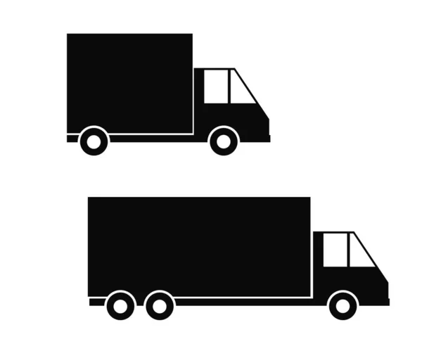 一辆白色背景的卡车符号 矢量说明 — 图库矢量图片