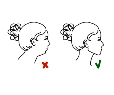 Alt çenenin düzeltilmesi. Beyaz bir arka planda eskiz. Vektör illüstrasyonu.