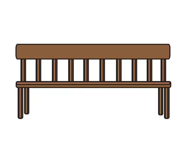 Wooden Bench White Background Cartoon Vector Illustration — Stock Vector