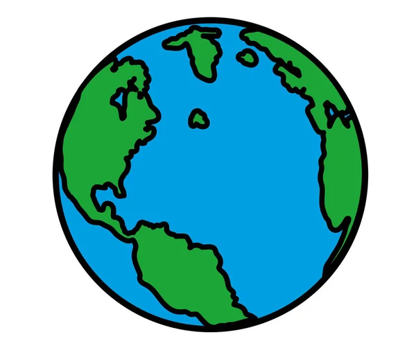 Планета Земля Білому Тлі Мультфільм Векторні Ілюстрації — стоковий вектор
