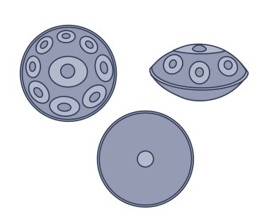 Beyaz arka planda el davulu. Bir nesne. Vektör illüstrasyonu.