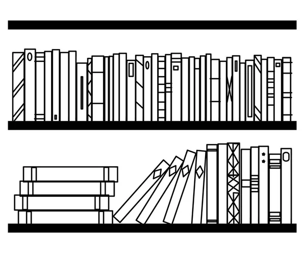 Bibliothèque Sur Fond Blanc Silhouette Illustration Vectorielle — Image vectorielle