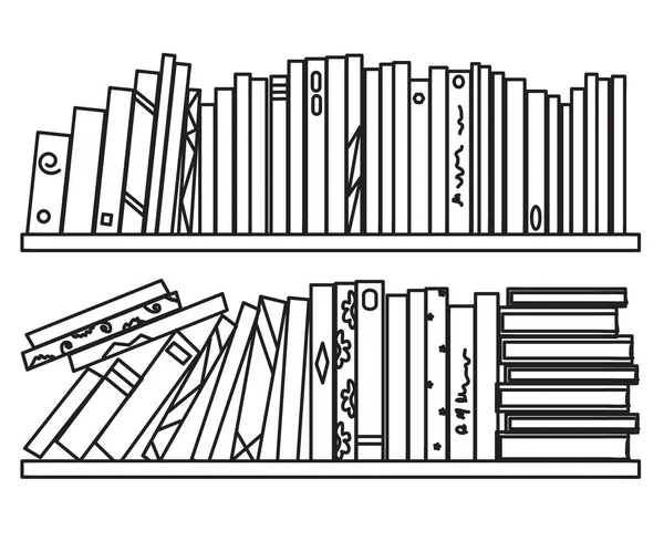 Libreria Sfondo Bianco Silhouette Illustrazione Vettoriale — Vettoriale Stock
