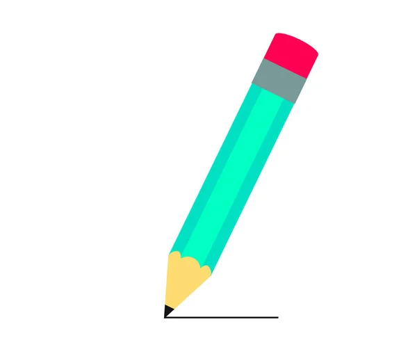 Ein Einfacher Bleistift Auf Weißem Hintergrund Symbol — Stockvektor