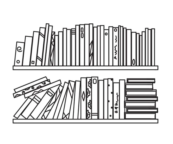 Bookshelf White Background Sketch Illustration — Stock Photo, Image