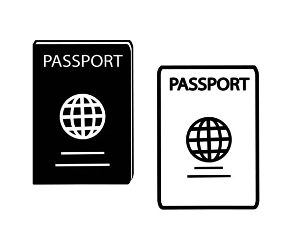 Pasaporte Sobre Fondo Blanco Símbolo Ilustración Vectorial — Vector de stock