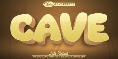 Çizgi Mağara Vektörü Düzenlenebilir Metin Efekti Şablonu