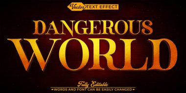 Tehlikeli Dünya Ortaçağ Vektör Düzenlenebilir Metin Efekti Şablonu