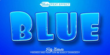 Mavi Vektör Düzenlenebilir Metin Efekti Şablonu