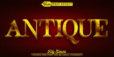 Antika Vektör Düzenlenebilir Metin Efekti Şablonu