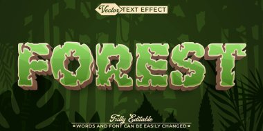 Orman Vektörü Düzenlenebilir Metin Efekti Şablonu