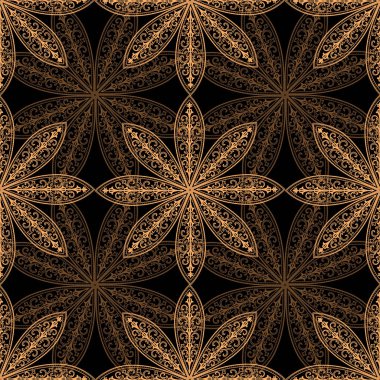 Vektör sorunsuz mandala arka plan. Lüks altın tasarım.