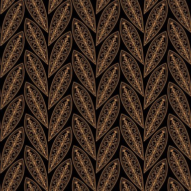 Sorunsuz vektör arka plan yaprak. Lüks altın tasarım.