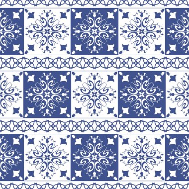 Sorunsuz çini deseni Portekiz tarzı.