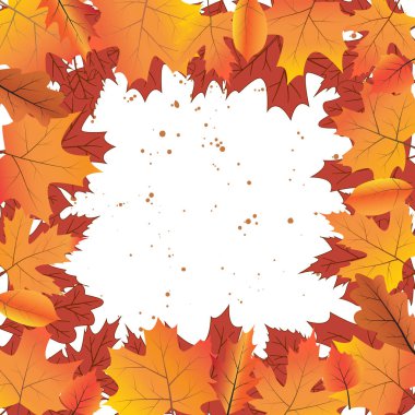 vektör kartı şablonu parlak sonbahar yaprakları ve metin için yer ile.