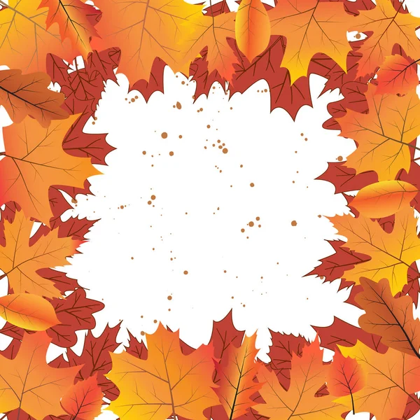 vektör kartı şablonu parlak sonbahar yaprakları ve metin için yer ile.