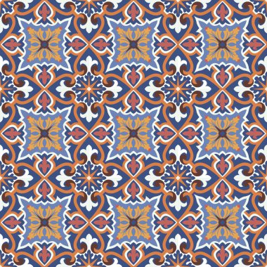 Vektör sorunsuz Portekizce stili arka planda döşer. Duvar kağıdı, arka planlar, Dekorasyon tasarım, seramik, sayfa dolgu ve daha fazlası için.