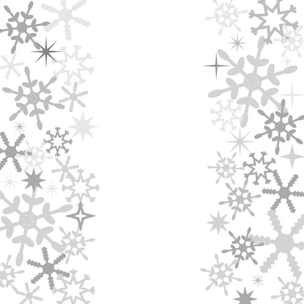 Modèle Carte Noël Vectorielle Avec Flocons Neige Espace Pour Texte — Image vectorielle