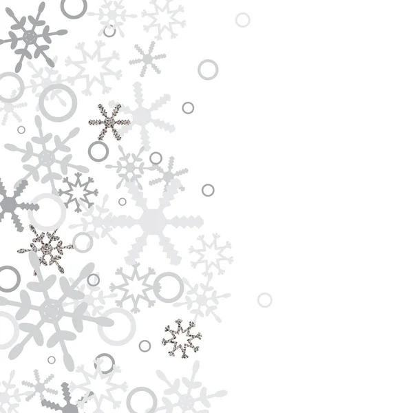 Modèle Carte Noël Vectorielle Avec Flocons Neige Espace Pour Texte — Image vectorielle