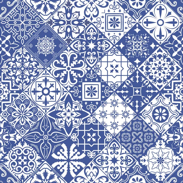 Vektör sorunsuz portuguese, İspanyol, İtalyan stili arka planda döşer. Duvar kağıdı, arka planlar, dekorasyon tasarım, seramik, sayfa dolgu ve daha fazlası için.