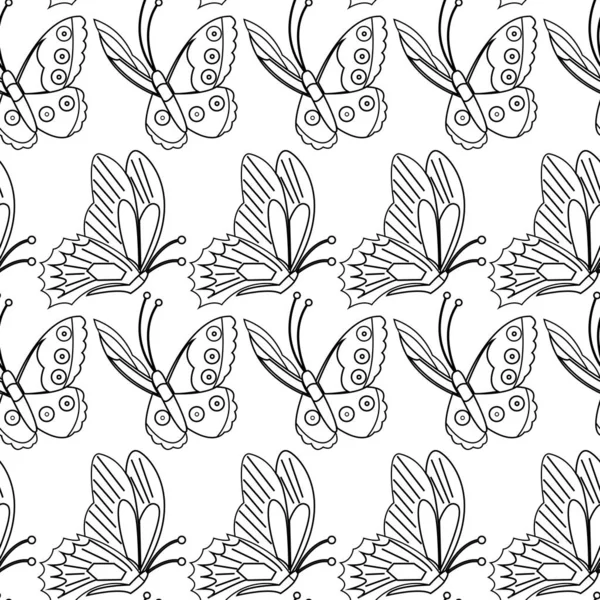 Nahtlose Muster Hintergrund mit Schmetterlingen. — Stockvektor