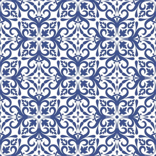 Seamless Tiles Background Portuguese Style Mosaic Pattern Ceramic Dutch Portuguese — Stock Vector