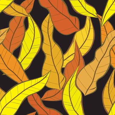 Parlak sonbahar yapraklarıyla vektörsüz arkaplan.