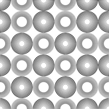 Özmerkezli noktalı dairelere sahip kusursuz vektör soyut arkaplan.