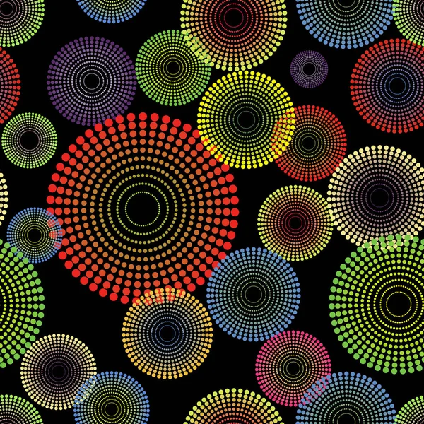 Vektor Nahtloser Abstrakter Hintergrund Mit Konzentrischen Punktierten Kreisen — Stockvektor