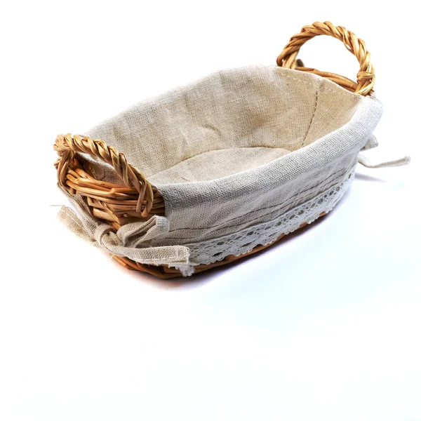 handmade basket, craft on white background