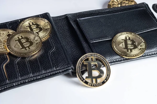 Handväska, Bitcoin peer-to-peer-betalningssystem som använder samma un — Stockfoto