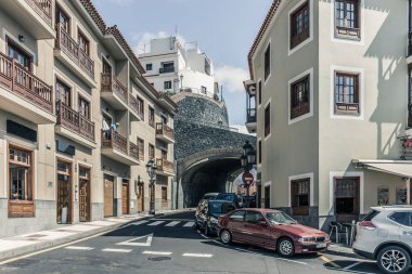 Tenerife, İspanya için Candelaria şehir mimarisi. 