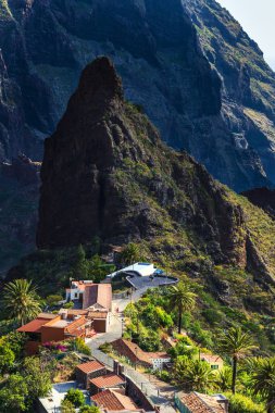 Masca Köyü, en ünlü turistik Tenerife, İspanya.
