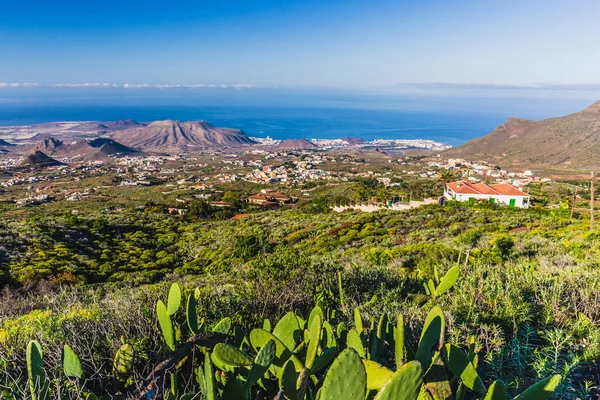 Luchtfoto Costa Adeje Landschap Met Vulkanische Pieken — Stockfoto