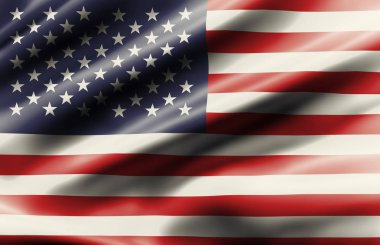 Amerika Birleşik Devlet bayrağı sallayarak vintage filtrelerindeki ipek parlak malzemeden yapılmış.