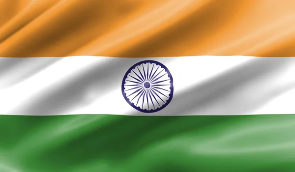 Bandera Ondeante India Está Hecha Material Brillante Seda — Foto de Stock