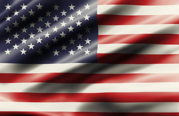 ビンテージ フィルターの絹光沢のある素材でできているアメリカの日本州の旗を振っています — ストック写真