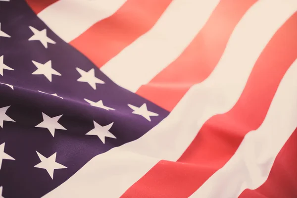 Fotografia Vintage Estados Unidos América Tecido Feito Bandeira — Fotografia de Stock
