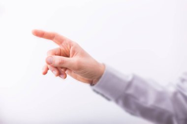 Erkek el parmağı için önemli bir şey için dikkat gösterilen.