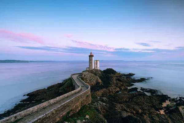Sunset Petit Minou Lighthouse Bretagne France — Stock Photo, Image