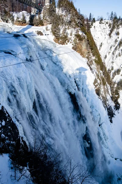 Καταρράκτες Montmorency Χειμώνα Κεμπέκ Καναδάς — Φωτογραφία Αρχείου