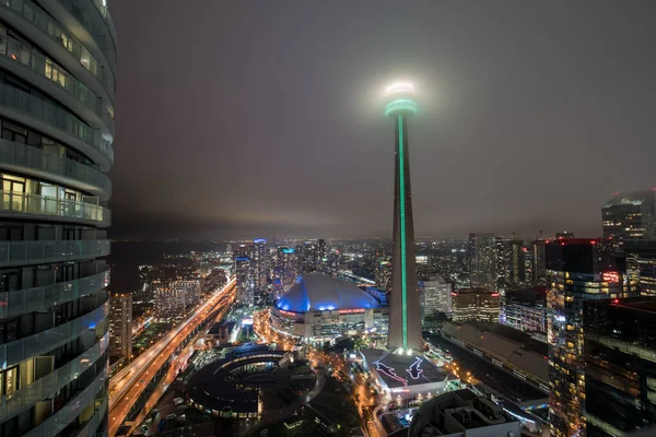 Spectacular Night View Toronto Roger Center Tower — Stock Photo, Image