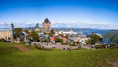 Quebec, Kanada 'nın tarihi merkezinin görüntüsü