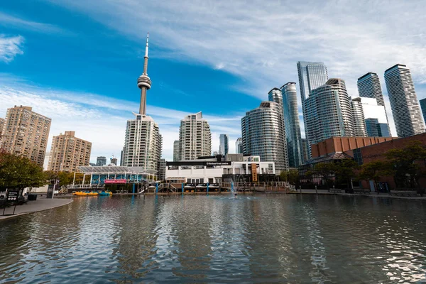 Vista Panorâmica Centro Toronto Partir Marina Ninguém — Fotografia de Stock