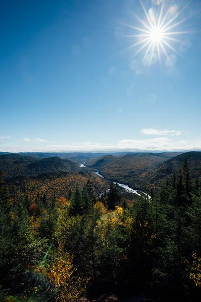 Vista Panorâmica Das Montanhas Parque Nacional Jacques Cartier Quebec Canadá — Fotografia de Stock