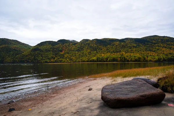 Panoramiczny Widok Fiord Sagenay Quebecu Kanadzie Kolory Jesieni — Zdjęcie stockowe