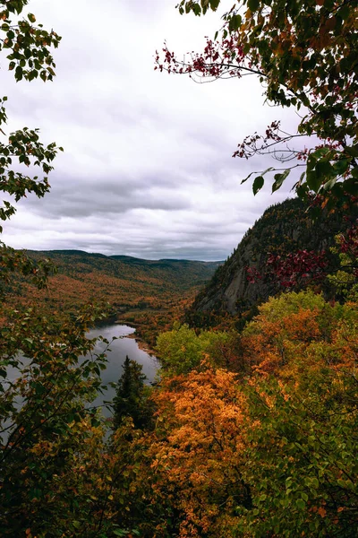 View of the Sagenay fjord in the forest. Quebec, Canada