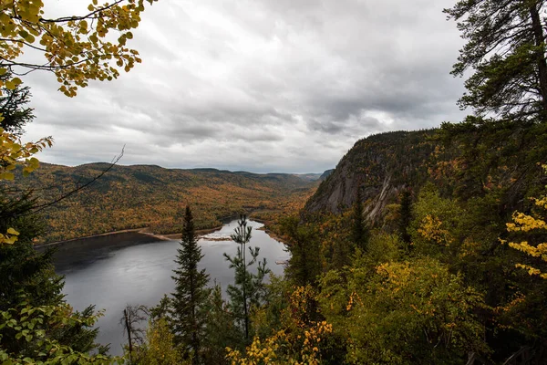 View of the Sagenay fjord in the forest. Quebec, Canada