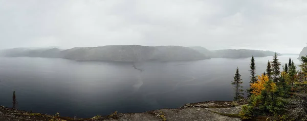 Kilátás Nyílik Sagenay Fjord Erdőben Quebec Kanada Quebec Kanada — Stock Fotó