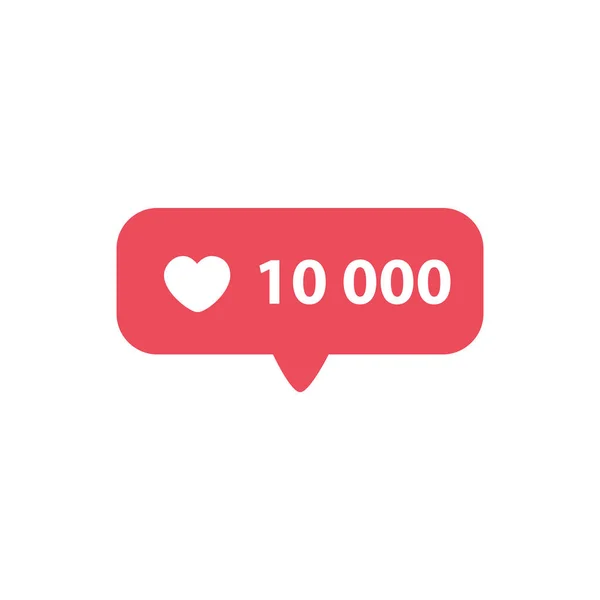 Yeni Sayaç Bildirim Simgesi, pembe renk. 1 beğeni simgesi. Instagram 10000 beğeni simgesi. Sosyal medya 10000 beğeni. Vektör illüstrasyon Vektör Eps 10